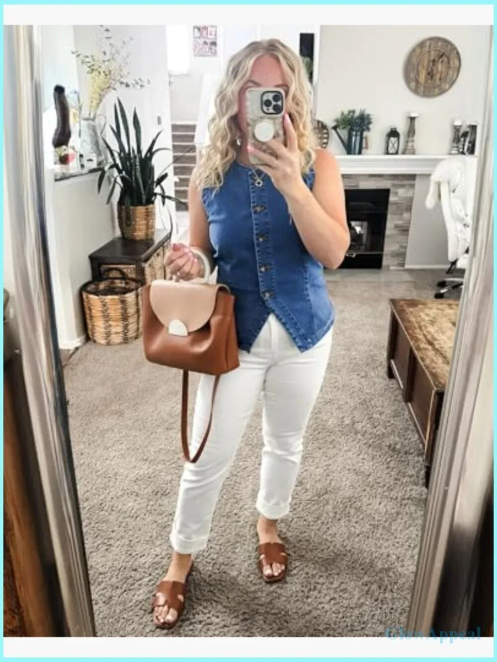 Sleeveless Denim Vest Button Down Crewneck Casual Western Waistcoat Stretchy